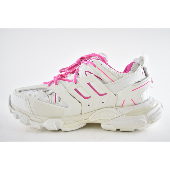 Balenciaga Track Sneaker Pink White Lace Up Tie Low Top Platform Flat Trainer 40 - Picture 9 of 12